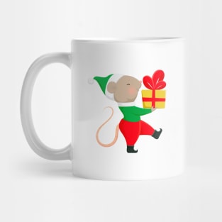 Cute Santa helper in Christmas elf costume. Mug